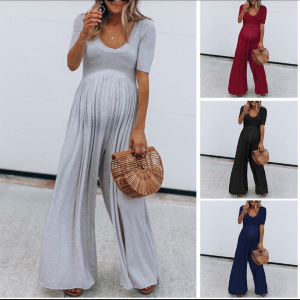 Gray maternity jumpsuit- 1st/2nd trimester